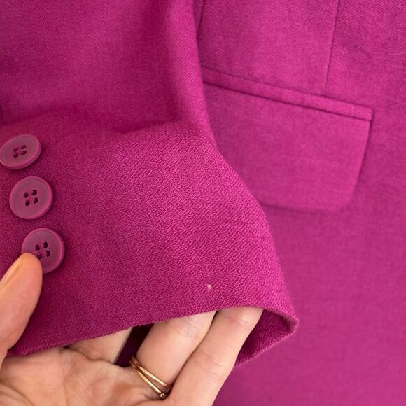 Vintage J. G. Hook 100% Wool Bright Fuchsia Pink Blazer - Size 10 - Picture 5 of 7